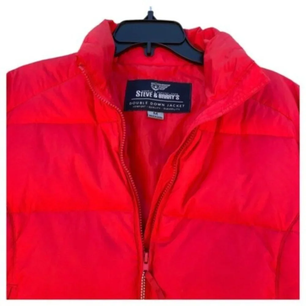 Steve & Barry’s Quilted Cherry Red Double Down Jacket Size Med